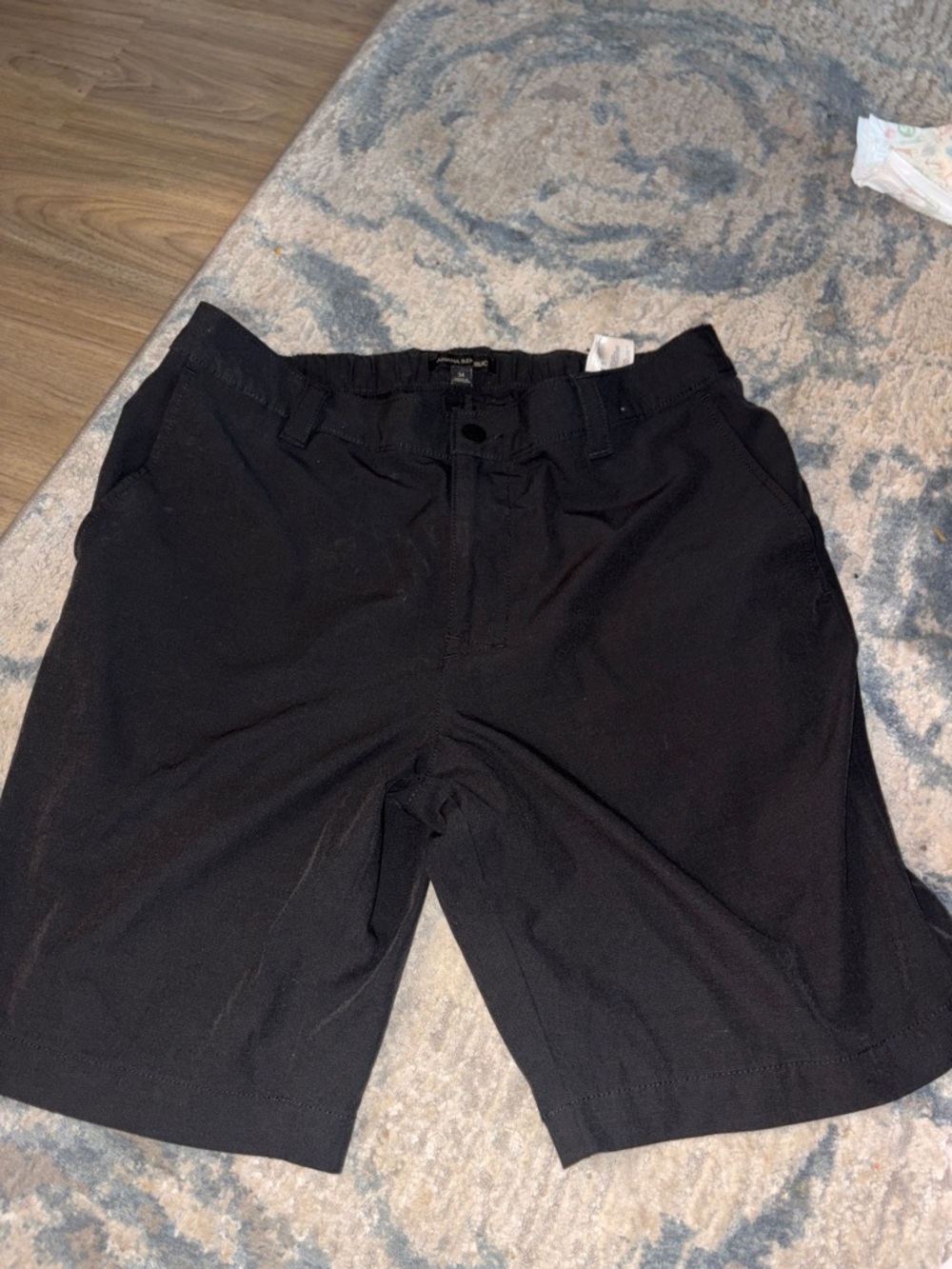 Banana Republic Black Flat-Front Stretch Men's Shorts